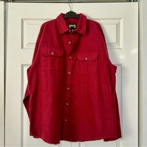 NEUSE XL Red Flannel Shirt Vintage Y2K Oversized Button Up Workwear